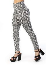 TI-WP-8059A Snake Black Printed Pantalón de Mujer