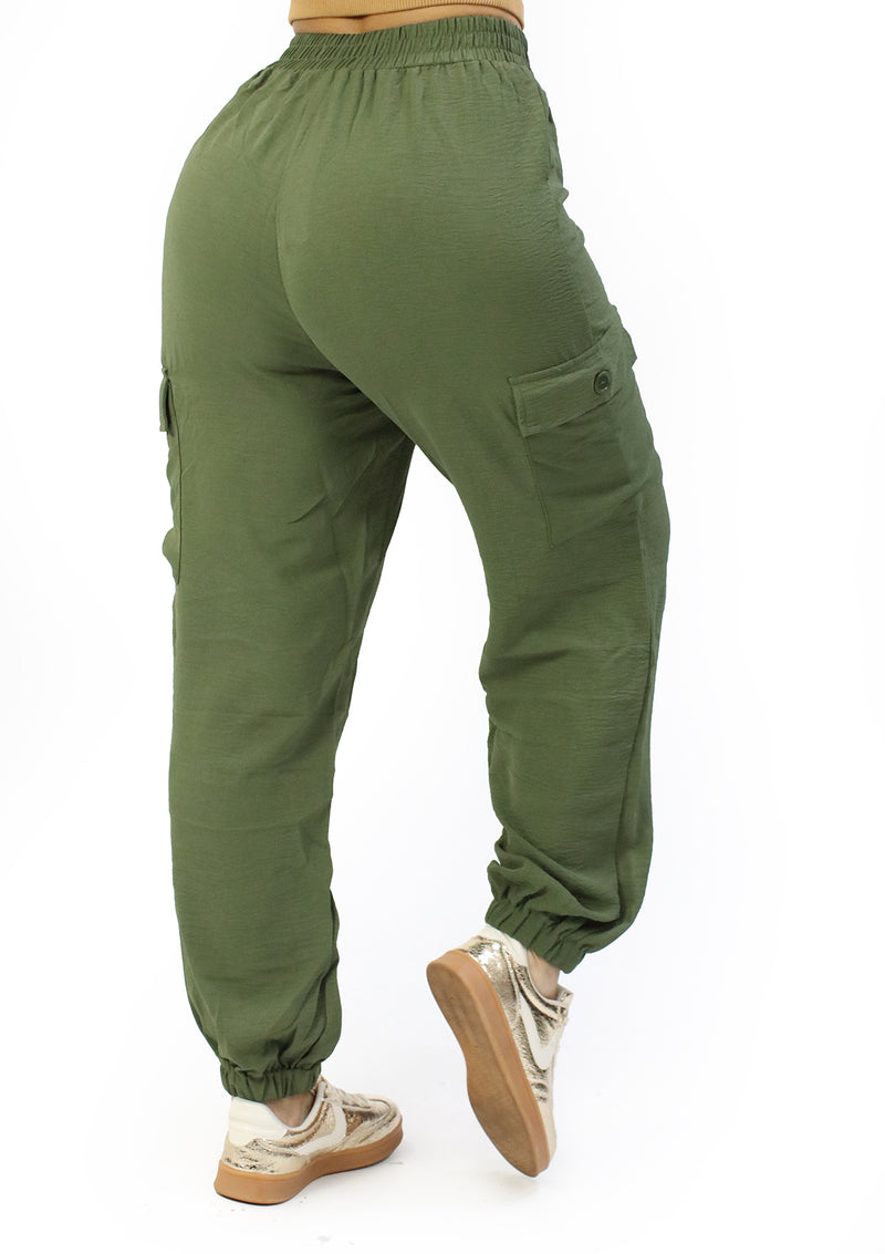TI-WP-8456 Olive Pantalón de Mujer