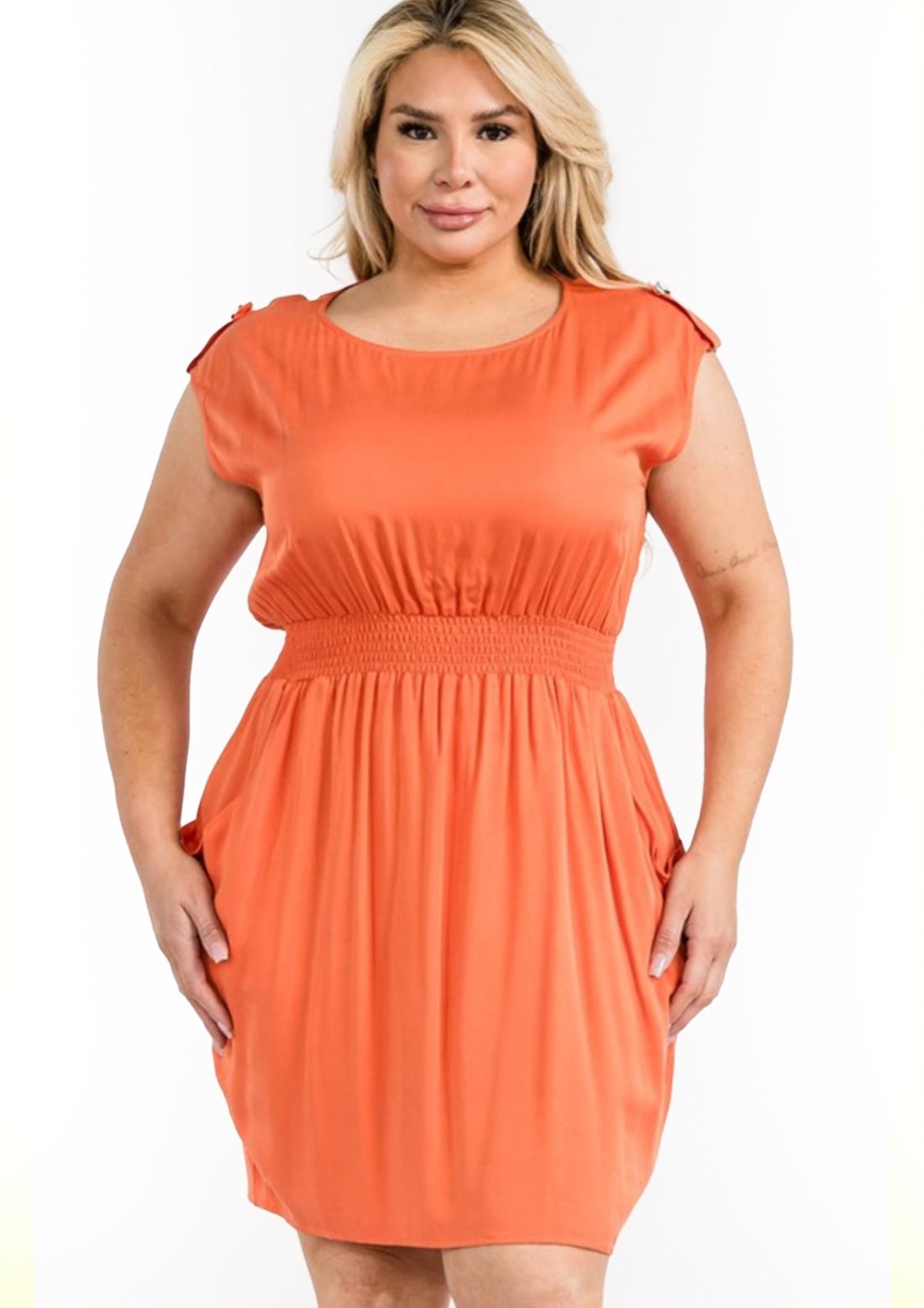 TP-ID-4027-1 Orange Traje de Mujer Plus