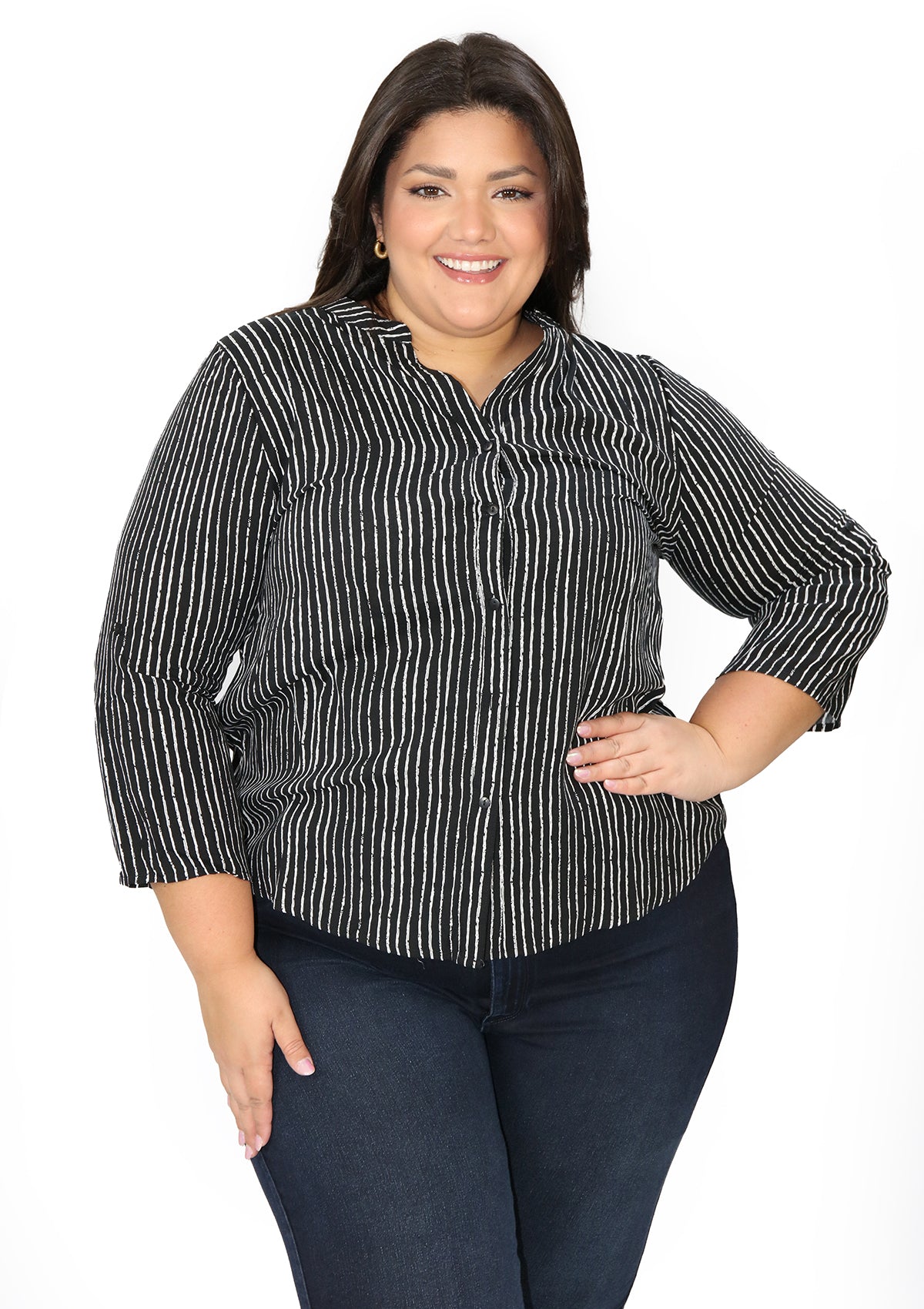 TP-IT-4294-4 Black Blusa de Mujer Plus