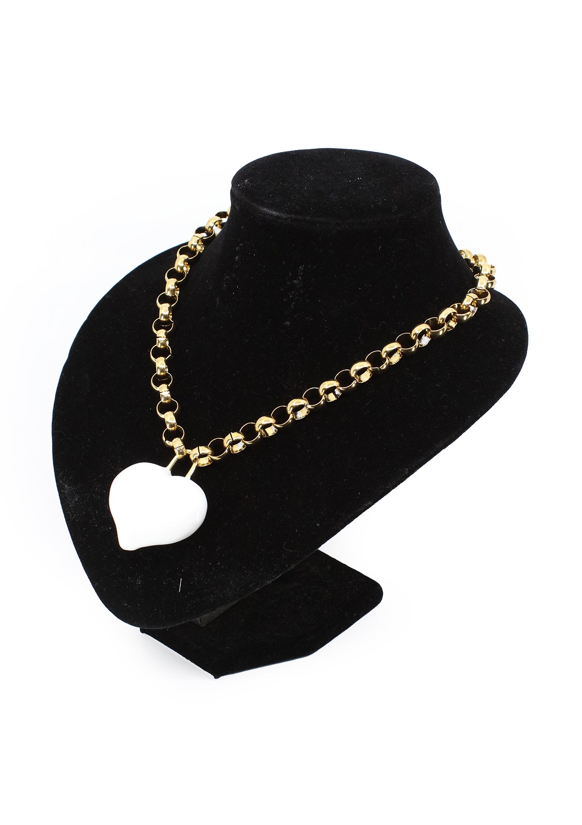 TR-1361-C White Cadena y Corazon para Dama