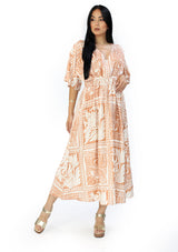 VJ-ND-31597 Taupe Print Traje de Mujer