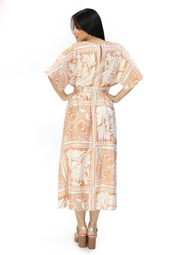 VJ-ND-31597 Taupe Print Traje de Mujer