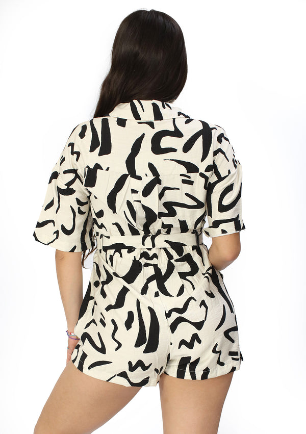VJ-NP-70704 Cream Romper de Mujer