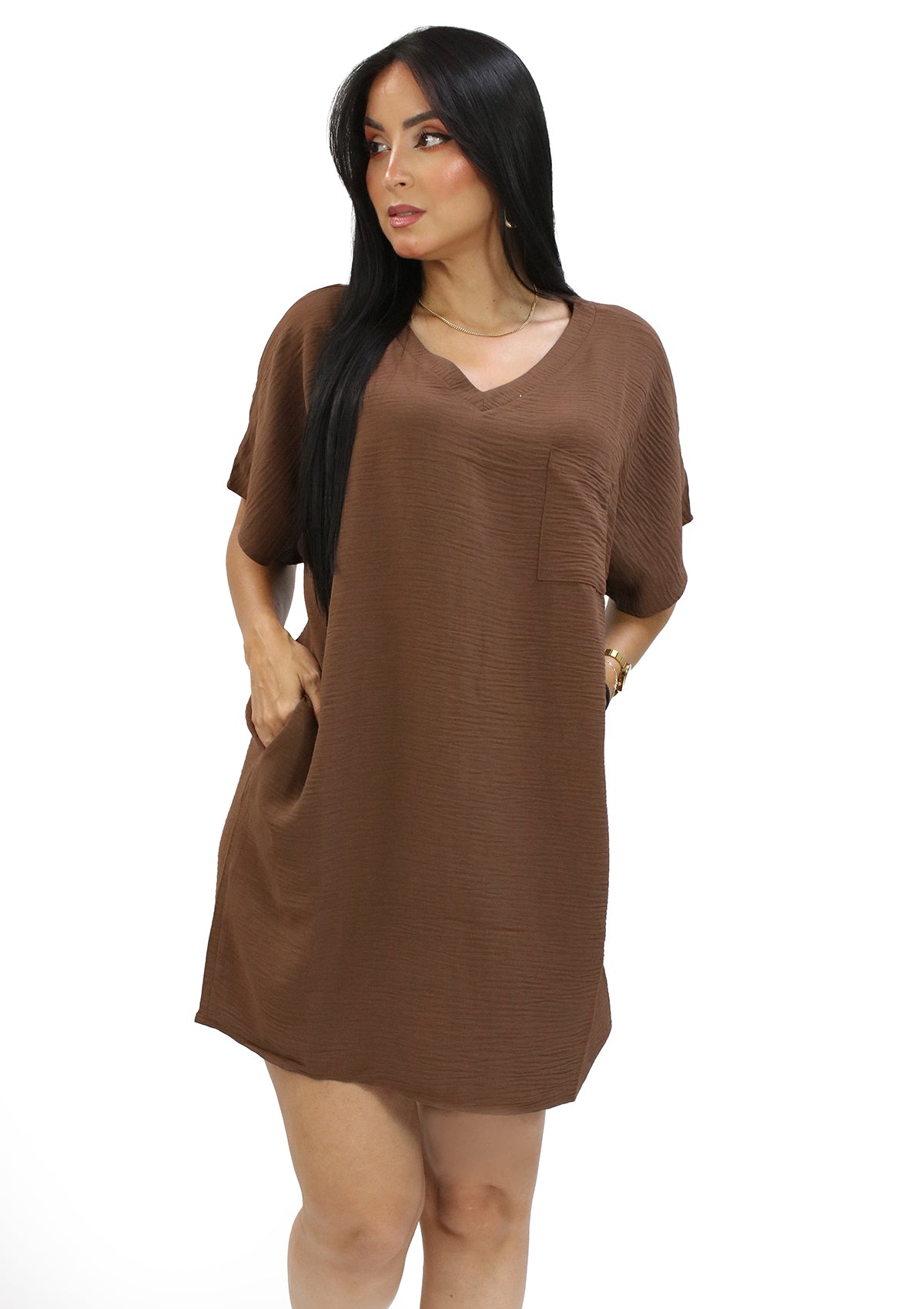 ZE-QS-7212D4 Brown Traje de Mujer