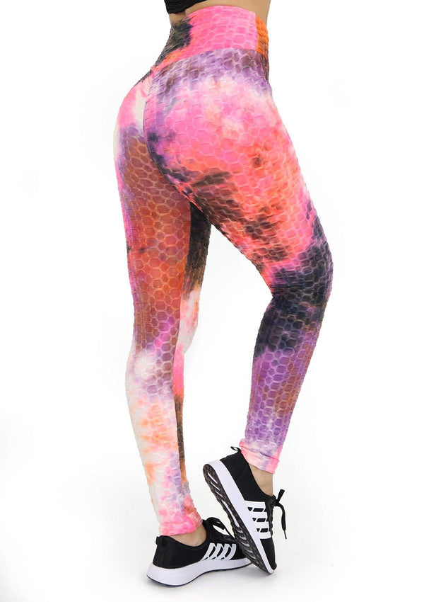BIS101 Tie Dye Leggins con Compresión Anticelulitis para Mujer - Pompis Stores