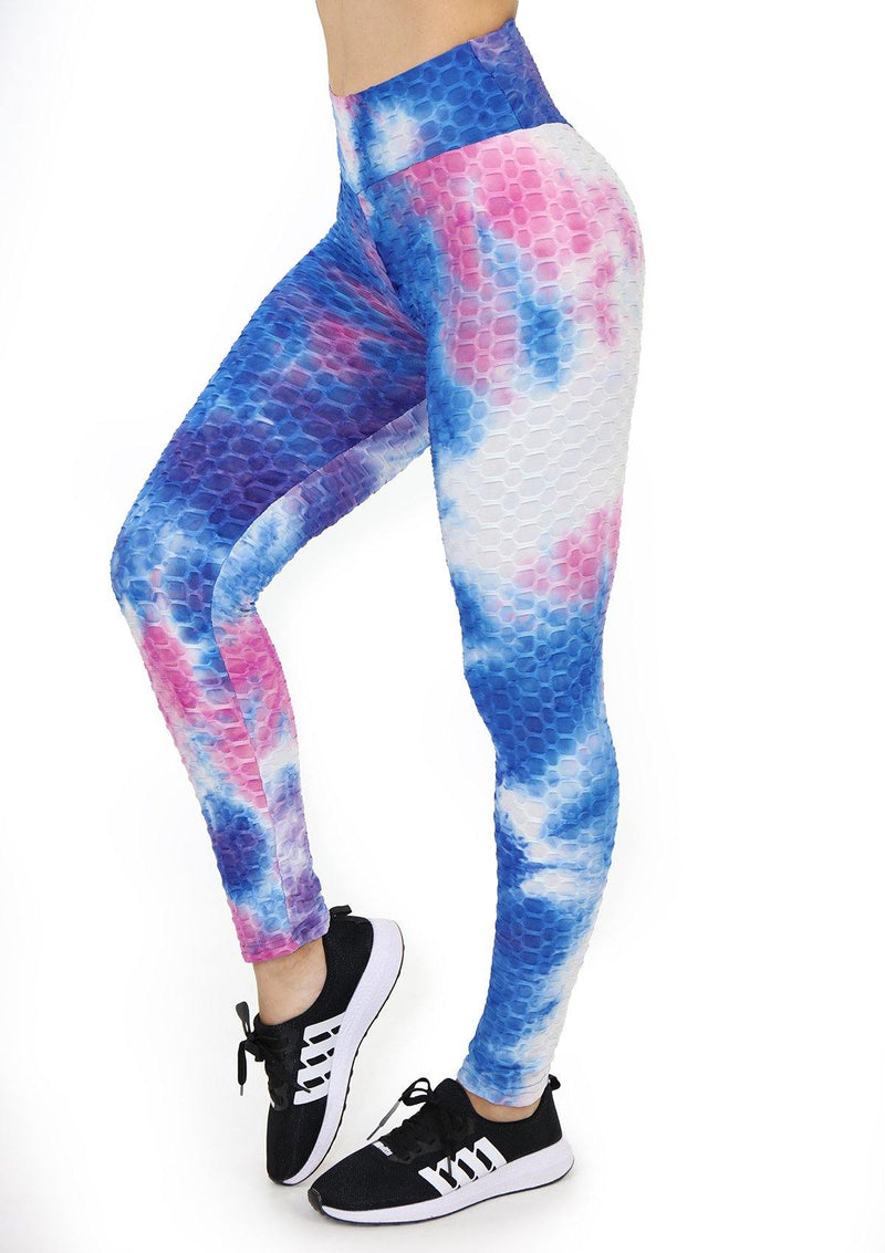 BIS101 Tie Dye Leggins con Compresión Anticelulitis para Mujer - Pompis Stores