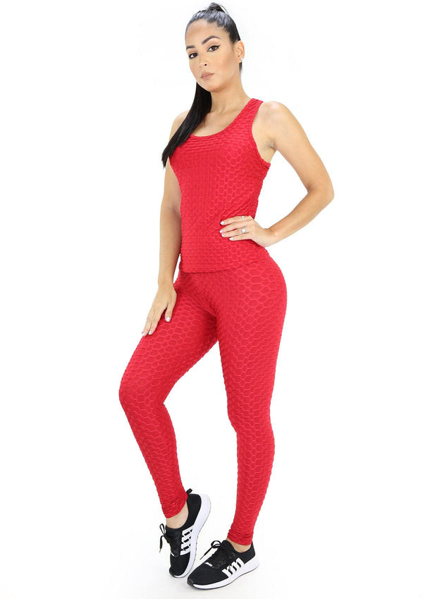 BISN901 Red Set Deportivo con Compresión Anticelulitis para Mujer - Pompis Stores