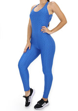 BISU309 Royal Blue Jumpsuit Deportivo con Compresión Anticelulitis para Mujer - Pompis Stores