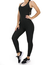 BISU309 Black Jumpsuit Deportivo con Compresión Anticelulitis para Mujer - Pompis Stores