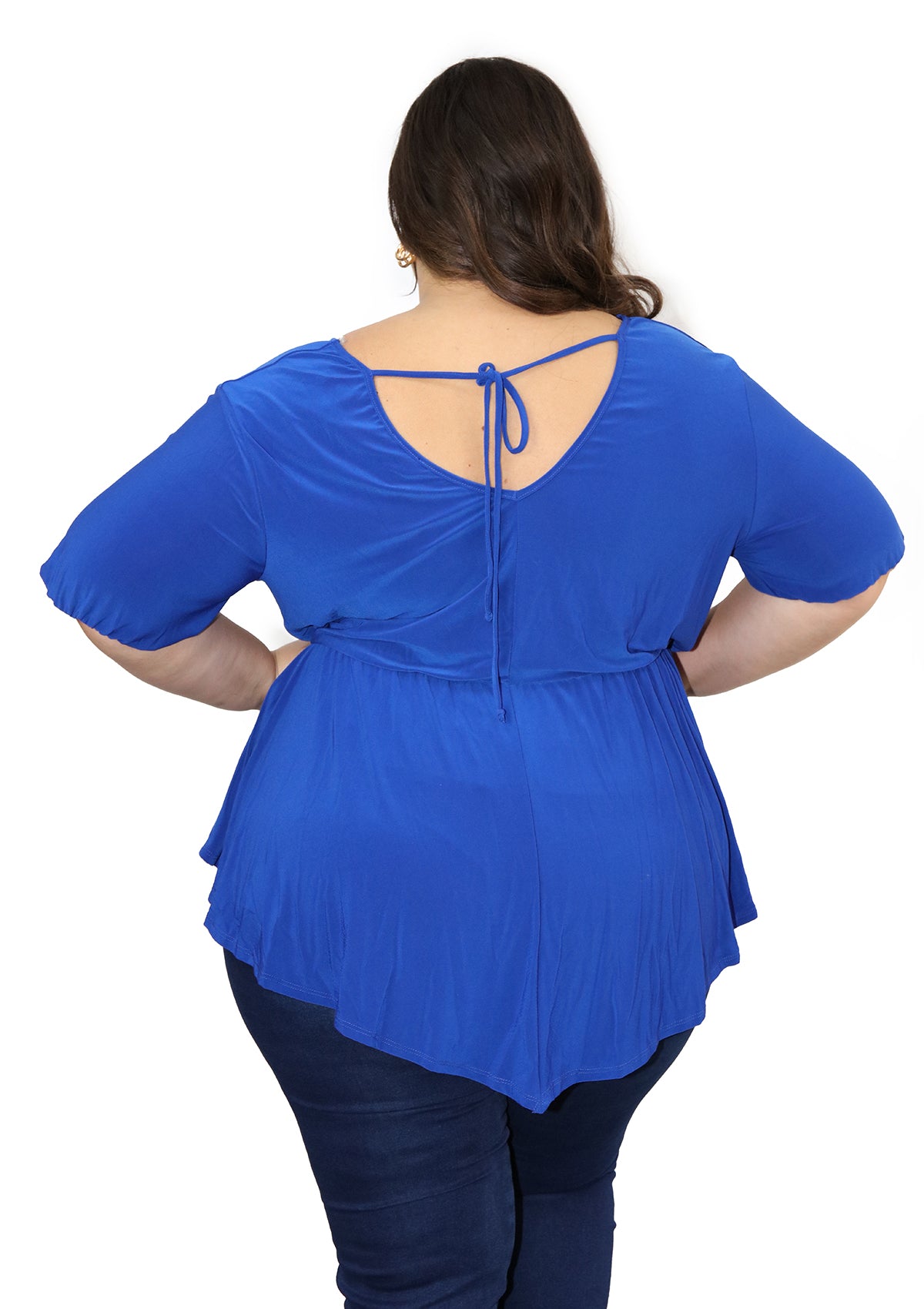 BL-T-5106-N Blue Blusa de Mujer Plus