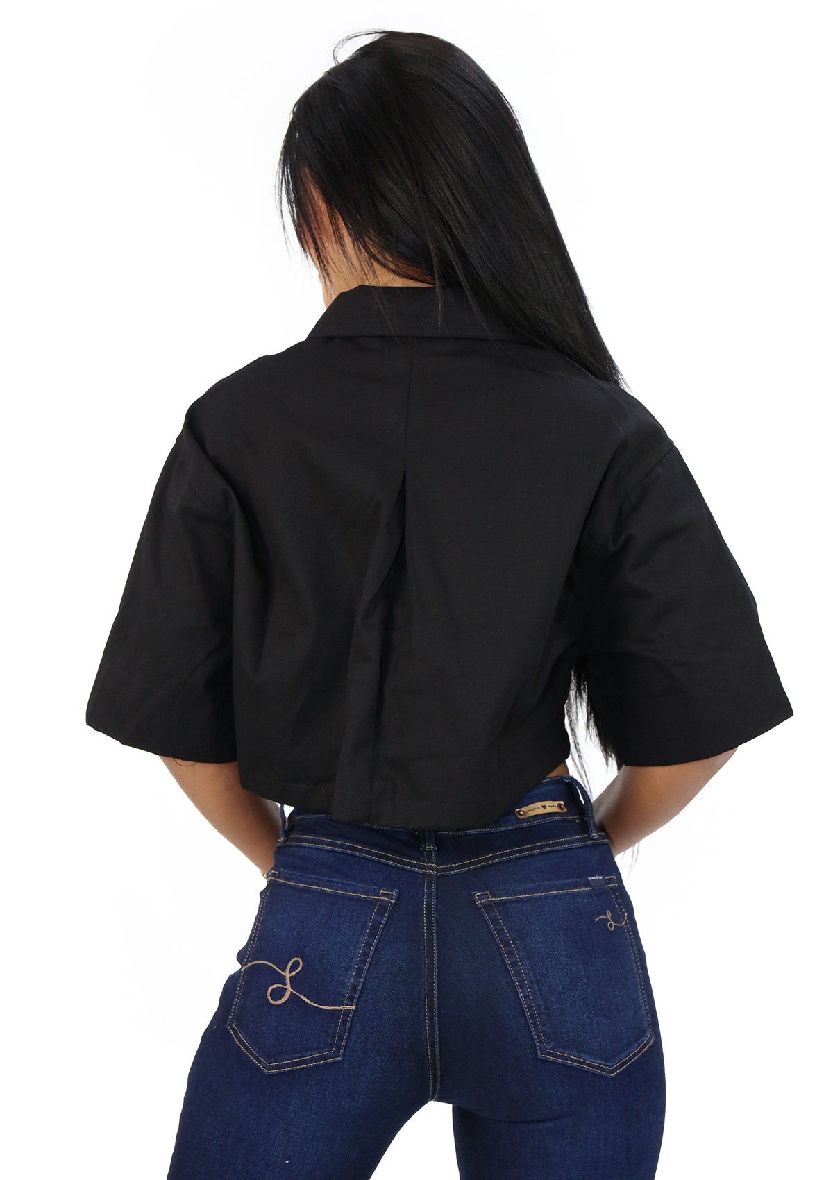 HY-HF-22C-995 Black Short Sleeve Jacket de Mujer