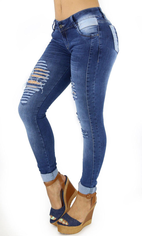 1288 Maripily Women's Low Rise Destroyed Skinny Jean