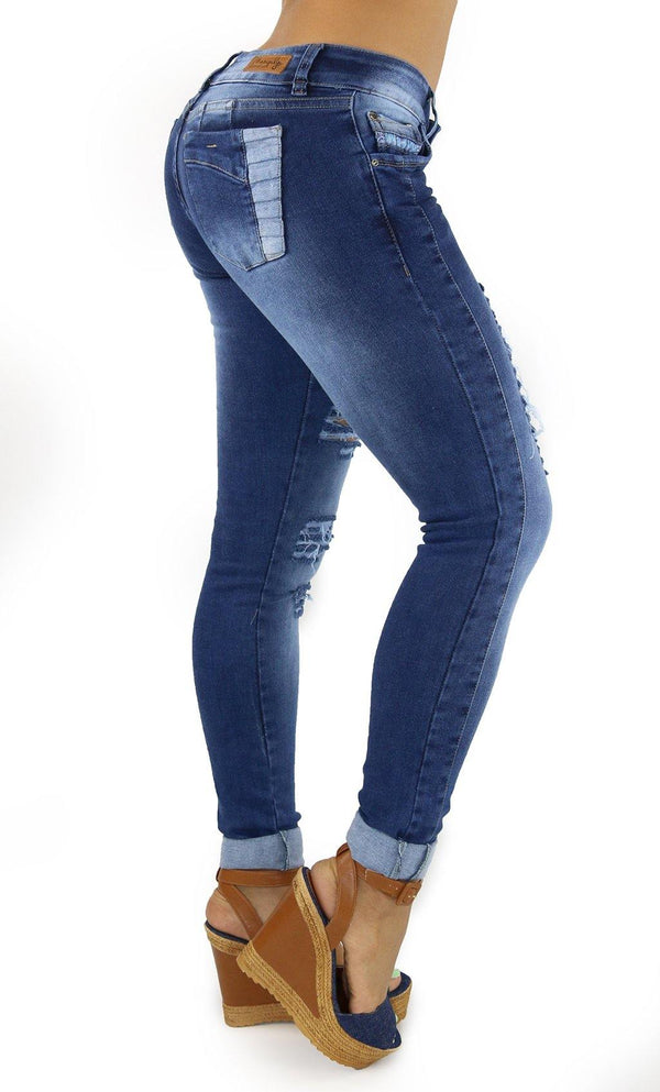 1288 Maripily Women's Low Rise Destroyed Skinny Jean