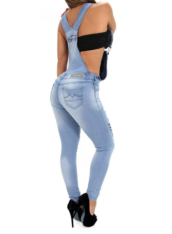 LAST ONE 17358 Maripily Denim Overall - Pompis Stores