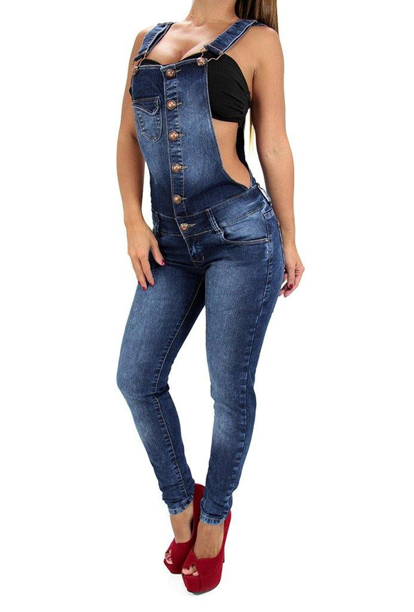 17361 Maripily Denim Overall - Pompis Stores