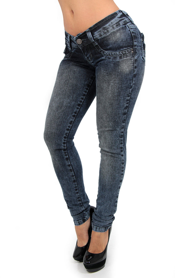 17454 Gray Acid Wash Maripily Skinny Jean