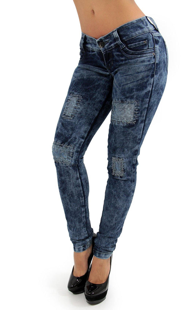 17459 Paneled Acid Wash Maripily Skinny Jean