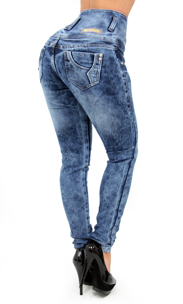 17485 Acid Wash High Waisted Maripily Skinny Jean