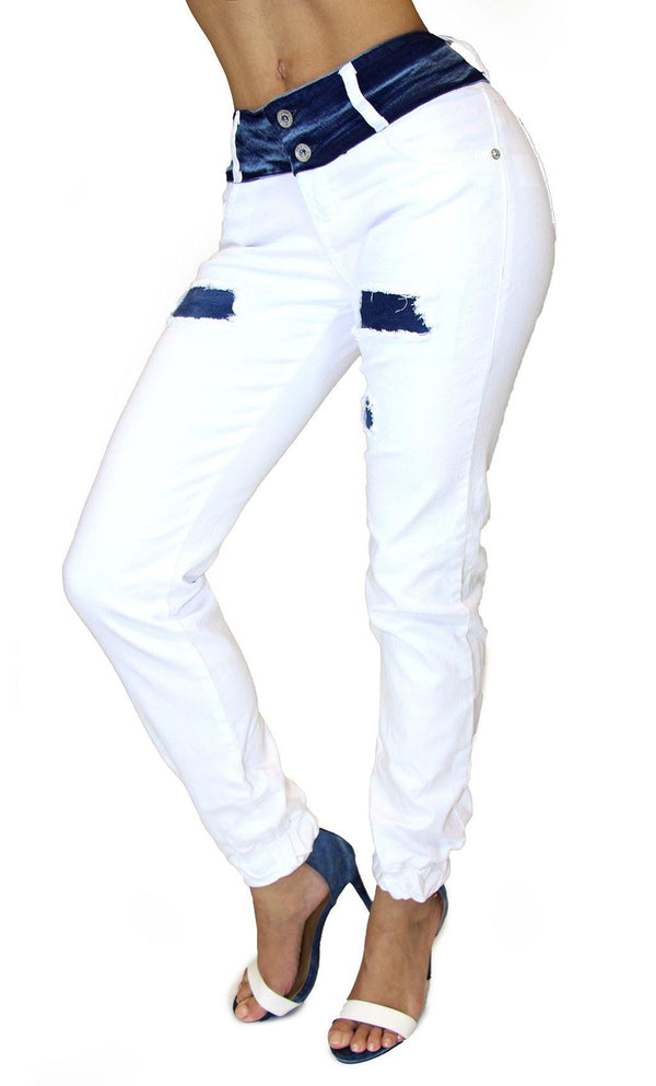 17629 Patchwork Denim Jogger Maripily Jean