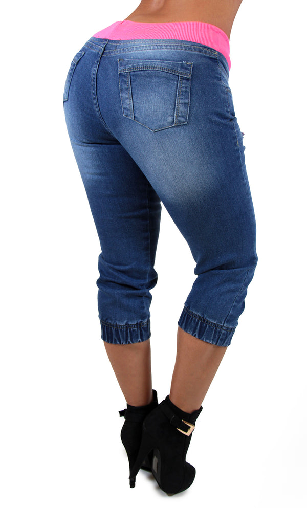17666 Denim Jogger Capri Pant Maripily Jean