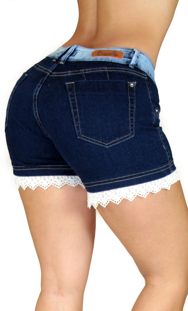 17672 Crochet Denim Maripily Short