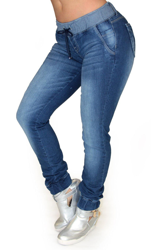 17716 Drawstring Denim Jogger Maripily Jean