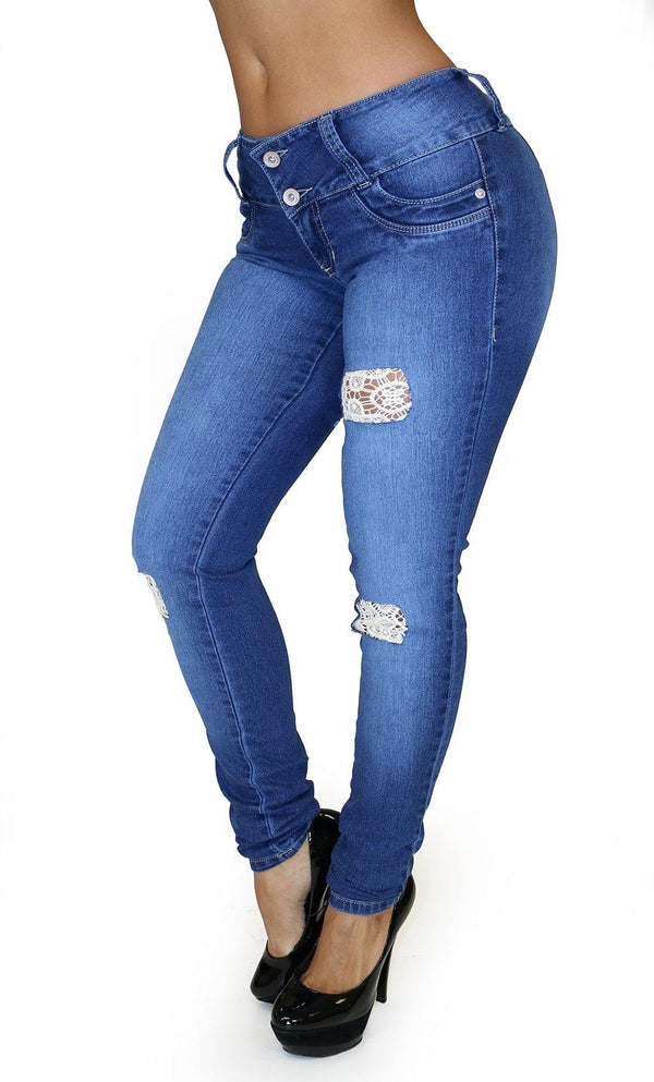 17762 Maripily Crochet Skinny Jean