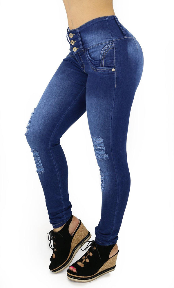 17996 Maripily Destroyed High Rise Butt Lifting Skinny Jean