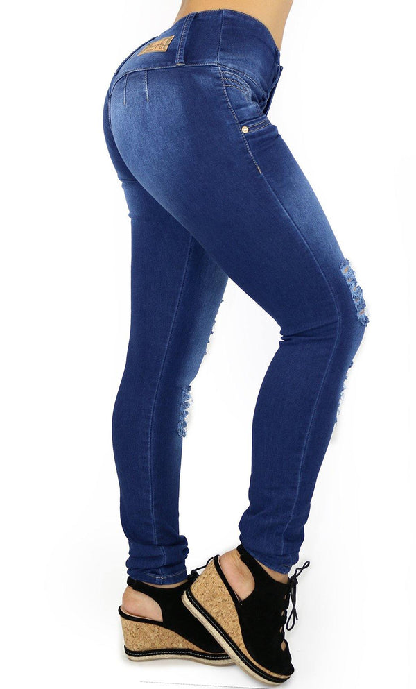 17996 Maripily Destroyed High Rise Butt Lifting Skinny Jean