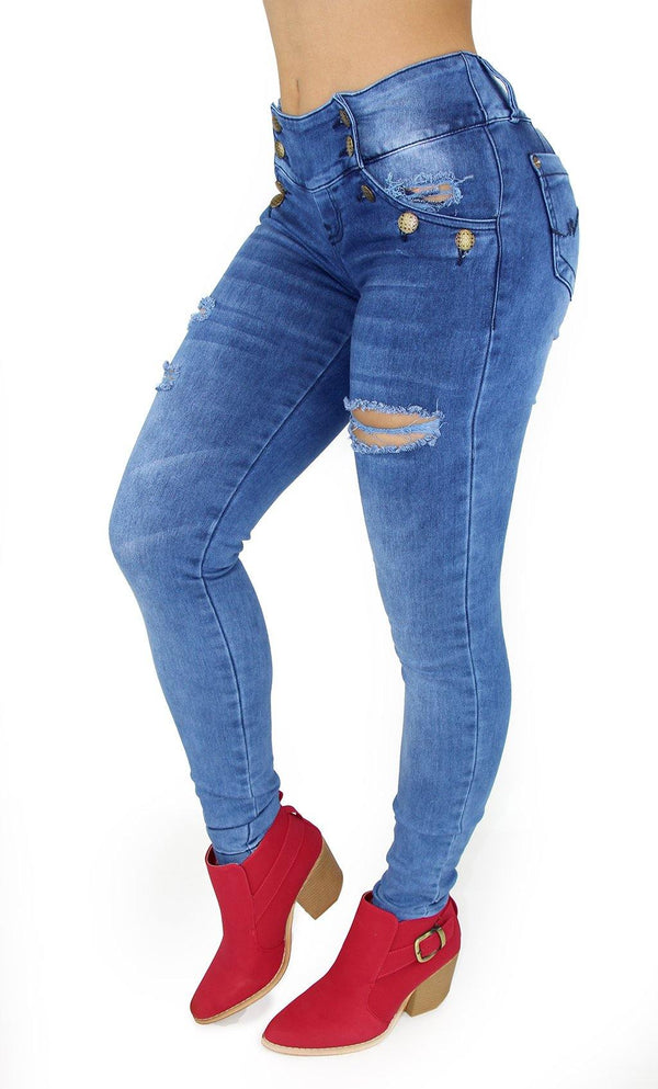 18004 Maripily Women Overall Butt Lifting Skinny Jean