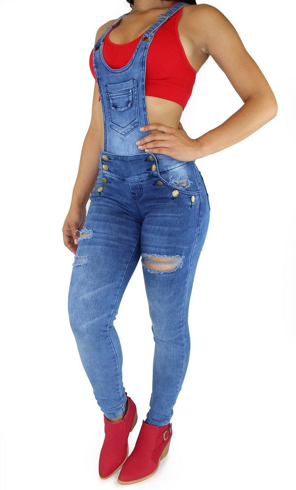 18004 Maripily Women Overall Butt Lifting Skinny Jean