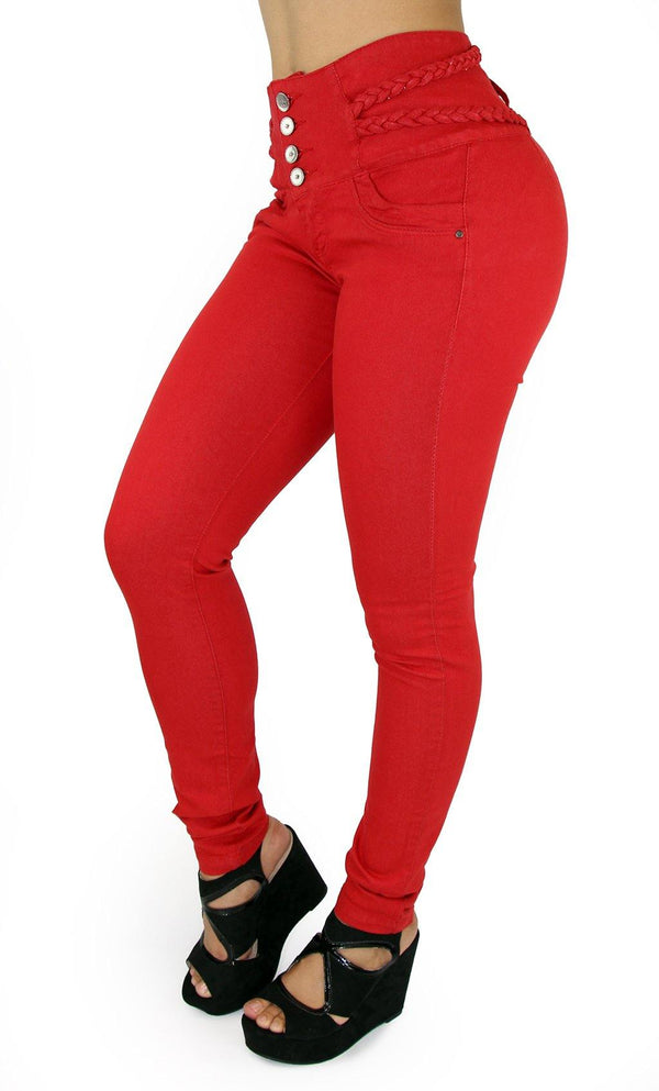 18011 Maripily Women Colored High Waits Butt Lifting Skinny Jean
