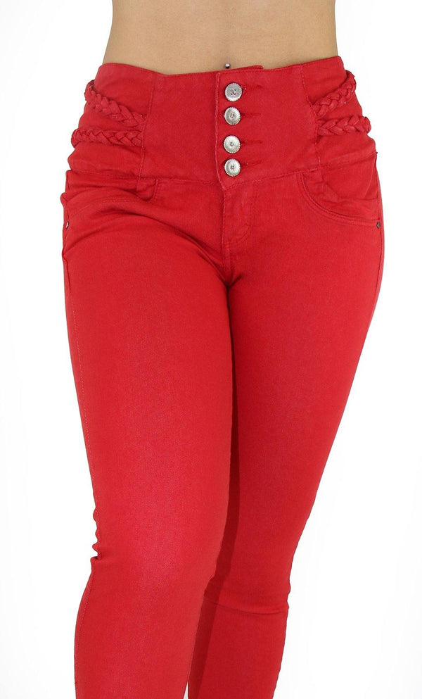 18011 Maripily Women Colored High Waits Butt Lifting Skinny Jean