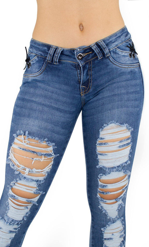 18015 Maripily Destroyed Women Butt Lifting Skinny Jean