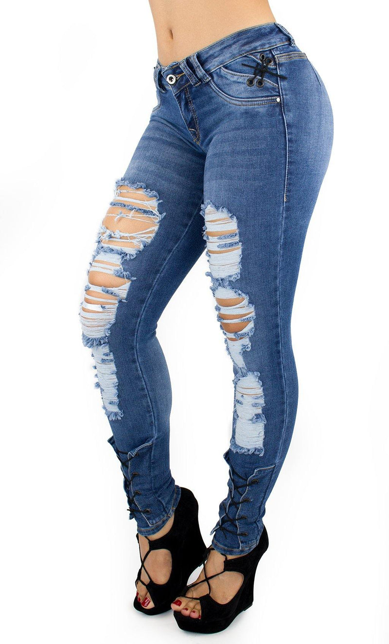 18015 Maripily Destroyed Women Butt Lifting Skinny Jean