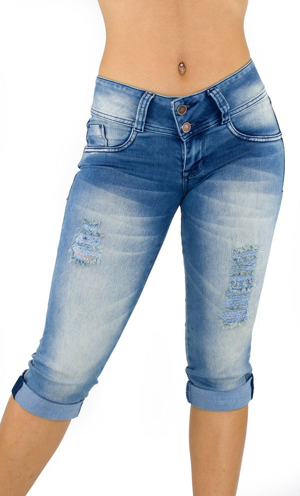 18033 Maripily Women's Butt Lifting Capri Jean