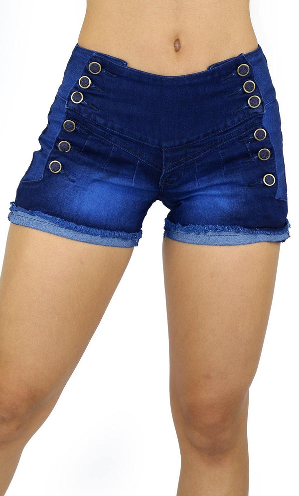 18055 Maripily Women's Butt Lifting Buttoned Short