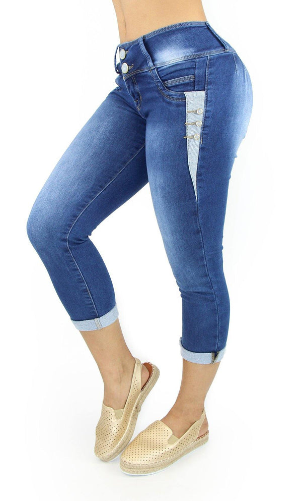18082 Maripily Women's Butt Lifting Capri Jean