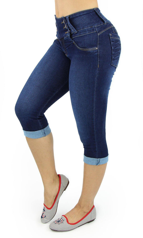 18083 Maripily Women's Butt Lifting Capri Jean
