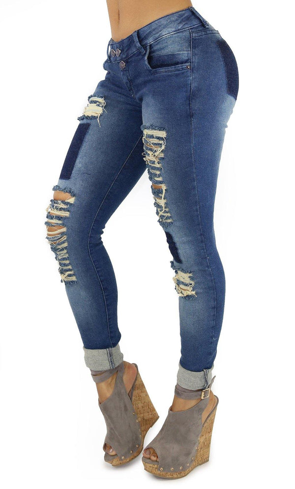 18165 Maripily Women's Destroyed Skinny Jean