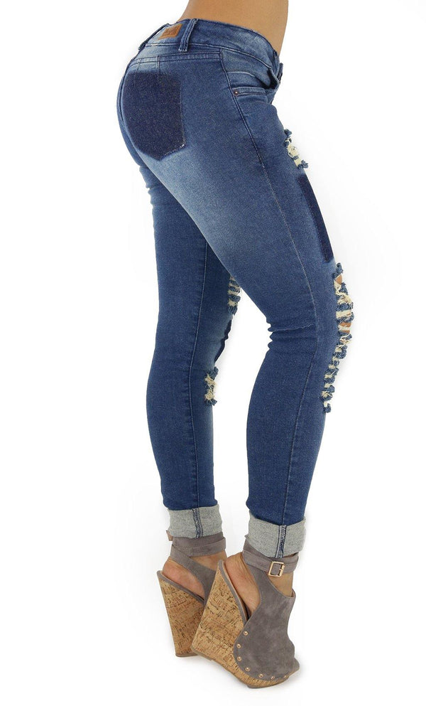 18165 Maripily Women's Destroyed Skinny Jean