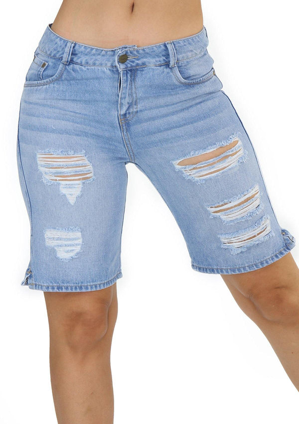 19819 Denim Bermuda by Maripily Rivera - Pompis Stores
