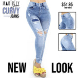 19878 Destroyed Skinny Jean by Maripily Rivera (Curvy Medium) - Pompis Stores