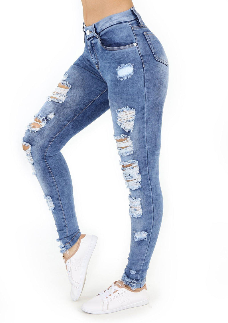 19885 Destroyed Skinny Jean by Maripily Rivera (Curvy Low) - Pompis Stores