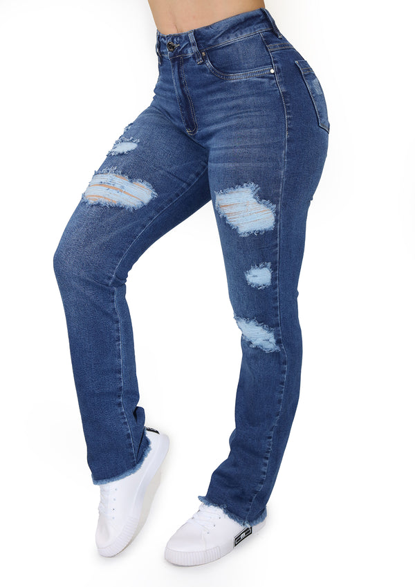 20746 Ripped Boot Cut Jean by Maripily Rivera