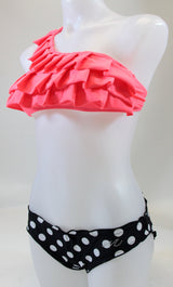 LAST ONE 6307 One Shoulder Ruffle Bikini by Maripily Swimwear - Pompis Stores