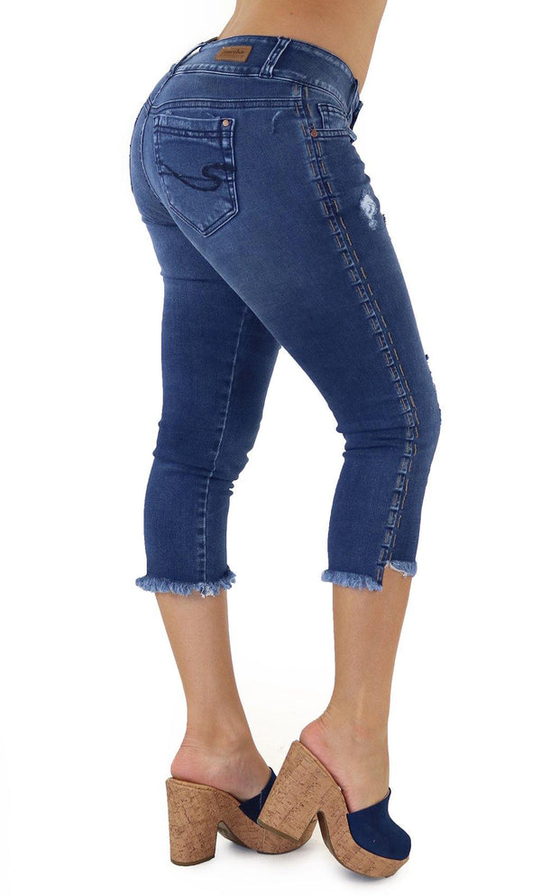 1109 Scarcha Women Denim Capri