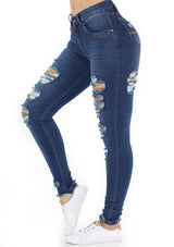 1519 Destroyed Scarcha Women Skinny Jean (Curvy Bajo) - Pompis Stores