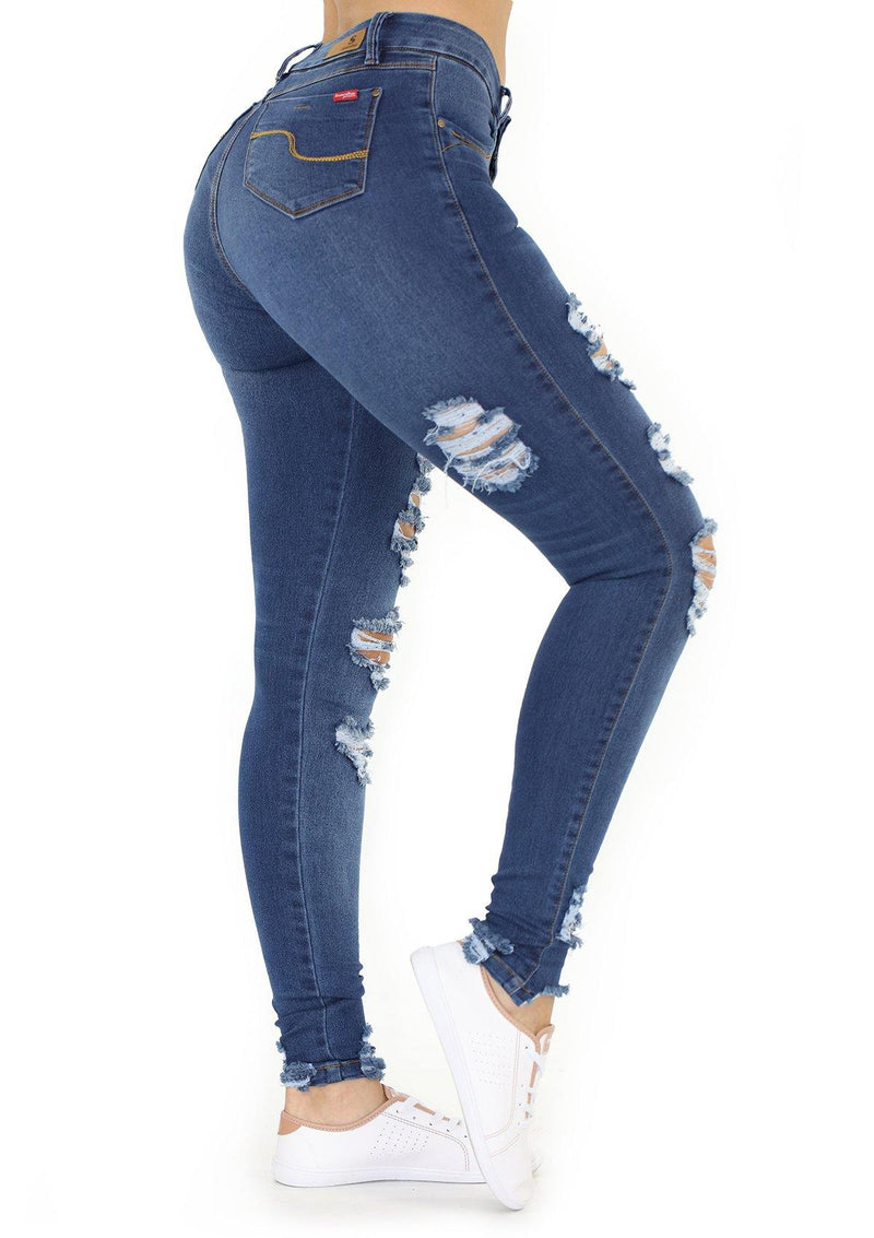 1519 Destroyed Scarcha Women Skinny Jean (Curvy Bajo) - Pompis Stores